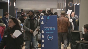 The Greater Toronto Airports Authority hosts a job fair at Pearson Airport on Tuesday, Jan. 31, 2023.