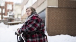 Terrie Meehan, a former activist and a person with disability who is currently on ODSP, is shown in Ottawa, on Tuesday, Jan. 31, 2023. Terrie Meehan will sometimes go days eating just one meal a day to stretch her food supply. THE CANADIAN PRESS/Justin Tang