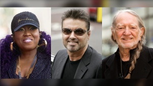 This combination of photos shows Missy Elliott, George Michael and Willie Nelson, who are among this year's nominees for 2023 induction into the Rock & Roll Hall of Fame. (AP Photo)