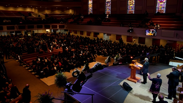 Rev. Al Sharpton delivers the eulogy during the funeral service for Tyre Nichols at Mississippi Boulevard Christian Church in Memphis, Tenn., on Wednesday, Feb. 1, 2023. Nichols died following a brutal beating by Memphis police after a traffic stop. (Andrew Nelles/The Tennessean via AP, Pool)