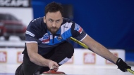 Scotland skip David Murdoch makes a shot during the 10th draw against Netherlands at the Men's World Curling Championships in Edmonton,Tuesday, April 4, 2017. Two-time world champion Murdoch has been named Curling Canada's new high-performance director. THE CANADIAN PRESS/Jonathan Hayward
