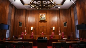 The Main Courtroom at the Supreme Court of Canada is pictured in Ottawa, on Monday, Nov. 28, 2022. Canada's top court has agreed to rule on whether the military's judges are truly independent. The Supreme Court of Canada announced its decision this morning in response to an appeal from several service members whose criminal cases are on hold. THE CANADIAN PRESS/Sean Kilpatrick