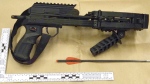 This undated photo released by the Crown Prosecution Service on Friday Feb. 3, 2023, shows a crossbow which Jaswant Singh Chail, 21, was carrying when arrested, after being caught in the grounds of Windsor Castle. Chail pleaded guilty to treason on Friday for planning to attack Queen Elizabeth II. (Crown Prosecution Service via AP)