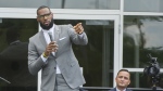 LeBron James speaks at the opening ceremony for the I Promise School in Akron, Ohio, Monday, July 30, 2018. The I Promise School is supported by the The LeBron James Family Foundation and is run by the Akron Public Schools. LeBron James is soon going to be in the NBA record books as the most prolific scorer ever. But for all his accomplishments on the basketball court, it is James’ ambitious pursuits off-the-court that may ultimately distinguish his legacy from other superstar athletes’.(AP Photo/Phil Long, File)