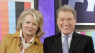 FILE - Charles Kimbrough, right, poses with Candice Bergen, a fellow cast member of the "Murphy Brown" TV series, as they are reunited for a segment of the NBC "Today" program in New York, on Feb. 27, 2008. Kimbrough, a Tony- and Emmy-nominated actor who played a straight-laced news anchor opposite Bergen on "Murphy Brown," died Jan. 11, 2023, in Culver City, Calif. He was 86. The New York Times first reported his death Sunday, Feb 5. (AP Photo/Richard Drew, File)