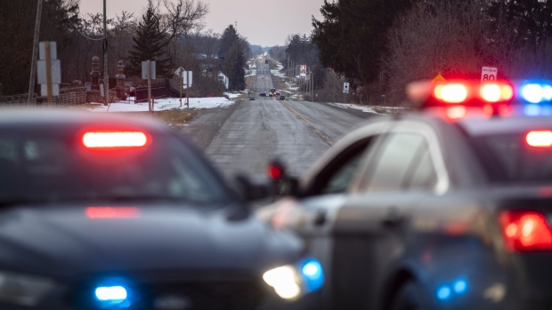road closed Hagersville cop killed