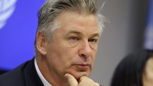 FILE - Actor Alec Baldwin attends a news conference at United Nations headquarters, on Sept. 21, 2015. Prosecutors have dropped the possibility of a sentence enhancement that could have carried a mandatory five-year sentence against Baldwin in a fatal film-set shooting, according to new court filings made public Monday, Feb. 20, 2023. (AP Photo/Seth Wenig, File)