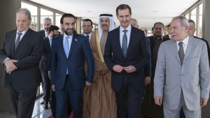 Bashar Assad + Arab delegation