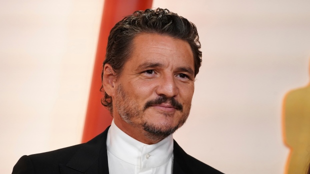 Pedro Pascal arrives at the Oscars on Sunday, March 12, 2023, at the Dolby Theatre in Los Angeles. (Photo by Jordan Strauss/Invision/AP)
