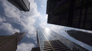 The federal minimum wage is rising to $16.65 per hour on April 1, up from $15.55. The government says the increase is based on the consumer price index, which rose 6.8 per cent in 2022. Bank towers are shown from Bay Street in Toronto's financial district, on Wednesday, June 16, 2010. THE CANADIAN PRESS/Adrien Veczan