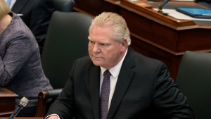 Ontario Premier Doug Ford looks on as the legislature resumes at Queen's Park in Toronto on Tuesday, Feb.21, 2023. THE CANADIAN PRESS/Frank Gunn