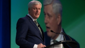 Former prime minister Stephen Harper adelivers the keynote address at a conference, Wednesday, March 22, 2023 in Ottawa. THE CANADIAN PRESS/Adrian Wyld