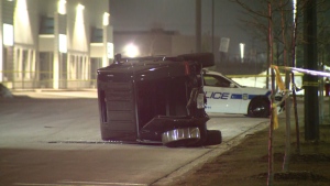 Peel police are investigating a collision between a reported stolen vehicle and a cruiser in Mississauga.