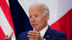 U.S. President Joe Biden speaks during a meeting with Prime Minister Justin Trudeau, not shown, at the Summit of the Americas, in Los Angeles, Calif., Thursday, June 9, 2022. THE CANADIAN PRESS/Sean Kilpatrick