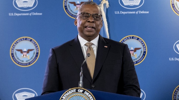 Secretary of Defense Lloyd Austin, speaks during a briefing with Chairman of the Joint Chiefs, Gen. Mark Milley at the Pentagon in Washington, Wednesday, March 15, 2023. (AP Photo/Andrew Harnik)