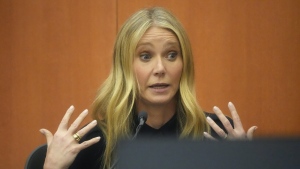 Gwyneth Paltrow testifies during her trial, Friday, March 24, 2023, in Park City, Utah. Paltrow is accused in a lawsuit of crashing into a skier during a 2016 family ski vacation, leaving him with brain damage and four broken ribs. (AP Photo/Rick Bowmer, Pool)