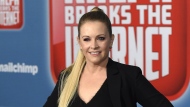 FILE - In this Nov. 5, 2018 file photo, Melissa Joan Hart arrives at the Los Angeles premiere of "Ralph Breaks the Internet." Hart says she helped a class of kindergartners that was fleeing the school shooting in Nashville earlier this week. Hart said in a video posted on Instagram Tuesday that she and her husband were headed to her kids’ school conferences Monday when they helped some students get away from the shooting that killed six people. (Photo by Jordan Strauss/Invision/AP, File)