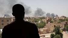 Smoke is seen in Khartoum