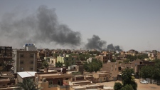smoke in Khartoum, Sudan