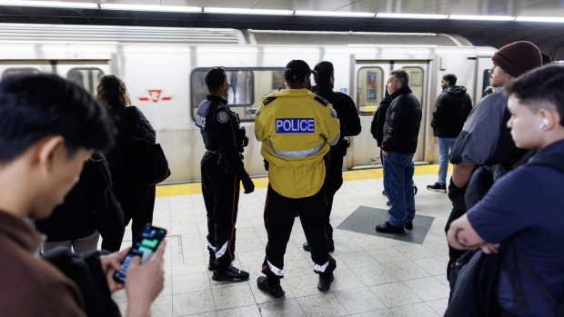 police on subway platform TTC