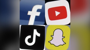 A federal bill that will force digital platforms like Netflix and YouTube to contribute financially to Canadian content is on the cusp of becoming law. The Liberals' online streaming bill passed its final vote in the Senate today and is now just awaiting royal assent. This combination of 2017-2022 photos shows the logos of Facebook, YouTube, TikTok and Snapchat on mobile devices. THE CANADIAN PRESS/AP