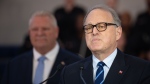Ontario Solicitor General Michael Kerzner speaks during a press conference at the Toronto Police College in Etobicoke, Ont., on Tuesday, April 25, 2023.THE CANADIAN PRESS/Tijana Martin
