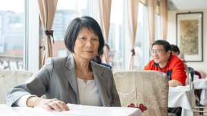 Olivia Chow is pictured at a restaurant in Toronto's Chinatown as she announces her candidacy for the Toronto mayoral election, on Monday, April 17, 2023. THE CANADIAN PRESS/Chris Young
