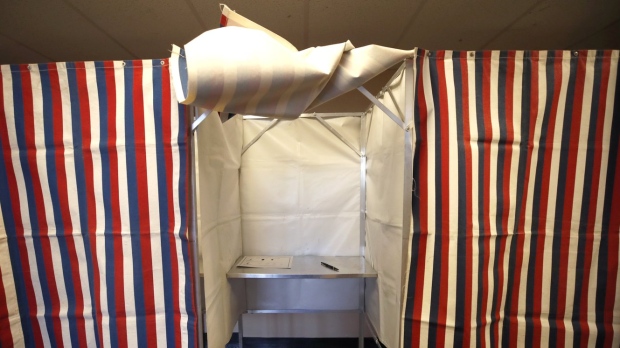 booth is ready for a voter