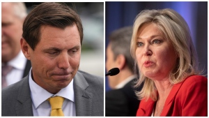 Brampton Mayor Patrick Brown and Mississauga Mayor Bonnie Crombie are seen in these photographs. (The Canadian Press)