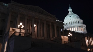 Lights illuminate the capitol after House Speaker Kevin McCarthy of Calif., announced that he and President Joe Biden and McCarthy had reached an "agreement in principle" to resolve the looming debt crisis on Saturday, May 27, 2023, on Capitol Hill in Washington. (AP Photo/Patrick Semansky)