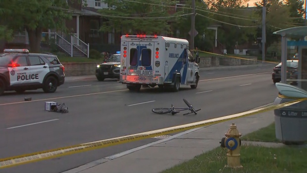 Toronto police are investigating after a cyclist was struck and killed by a vehicle.