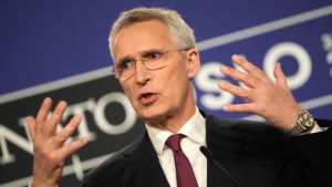 NATO Secretary General Jens Stoltenberg speaks during a media conference after the meeting of NATO foreign ministers in Oslo, Norway, Thursday, June 1, 2023. NATO on Thursday ramped up pressure on member nation Turkey to drop its objections to Sweden's membership as the military organization seeks to deal with the issue by the time U.S. President Joe Biden and his counterparts meet next month. (AP Photo/Sergei Grits)