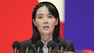  This photo provided by the North Korean government, Kim Yo Jong, sister of North Korean leader Kim Jong Un, delivers a speech during a national meeting against the coronavirus, in Pyongyang, North Korea on Aug. 10, 2022. Independent journalists were not given access to cover the event depicted in this image distributed by the North Korean government. The content of this image is as provided and cannot be independently verified. (Korean Central News Agency/Korea News Service via AP, File)