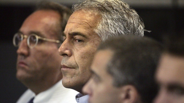 FILE - Jeffrey Epstein appears in court in West Palm Beach, Fla., July 30, 2008. The Associated Press has obtained more than 4,000 pages of documents related to Jeffrey Epstein’s jail suicide from the federal Bureau of Prisons under the Freedom of Information Act. (Uma Sanghvi/The Palm Beach Post via AP)