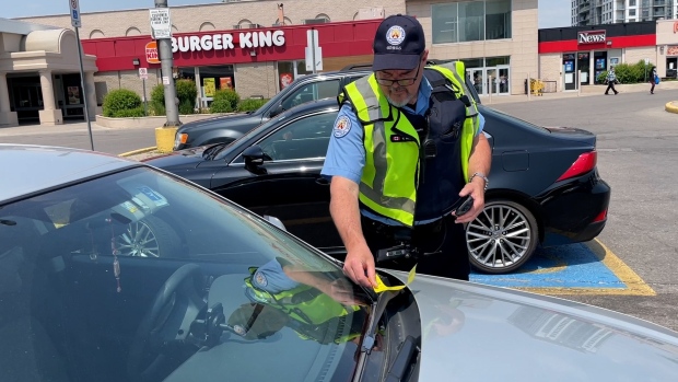 Toronto police crack down on drivers in accessible parking spots in this file photo. (Natalie Johnson/CTV News Toronto)