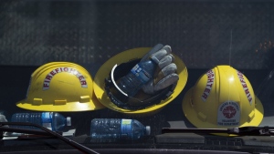 Firefighters' helmets and water bottles rest against the windshield of a truck at a command centre within the evacuated zone of the wildfire burning in Tantallon, N.S., outside of Halifax on Wednesday, May 31, 2023. Scattered showers are moving across parts of Nova Scotia this morning, providing some relief to a province still struggling with its worst wildfire season on record. THE CANADIAN PRESS/Darren Calabrese