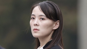 FILE - Kim Yo Jong attends a wreath-laying ceremony at Ho Chi Minh Mausoleum in Hanoi, Vietnam, on March 2, 2019. The influential sister of North Korean leader Kim Jong Un vowed again Sunday, June 3, 2023, to push for a second attempt to launch a spy satellite as she lambasted a U.N. Security Council meeting over the North’s first, failed launch. (Jorge Silva/Pool Photo via AP, File)