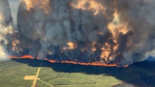 Aerial view of the Donnie Creek Wildfire, B.C.