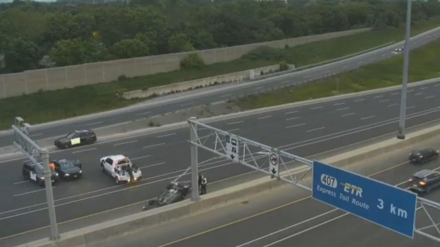 One person was killed in a crash on Highway 404 near Steeles Avenue. 