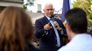 FILE - Former Vice President Mike Pence speaks to local residents during a meet and greet, Tuesday, May 23, 2023, in Des Moines, Iowa. (AP Photo/Charlie Neibergall, File)