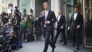 Prince Harry leaves the High Court after giving evidence in London, Wednesday, June 7, 2023. Prince Harry has given evidence from the witness box and has sworn to tell the truth in testimony against a tabloid publisher he accuses of phone hacking and other unlawful snooping. He alleges that journalists at the Daily Mirror and its sister papers used unlawful techniques on an "industrial scale" to get scoops. Publisher Mirror Group Newspapers is contesting the claims. (AP Photo/Kin Cheung)