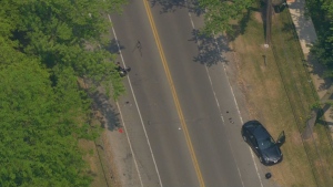 Halton police are investigating a collision in Oakville. (Chopper 24)