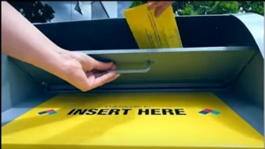 A drop box for mail-in voting is pictured. (City of Toronto/YouTube)
