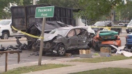 Some of the vehicles involved in a serious crash in Mississauga on Thursday morning are shown.