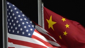 American and Chinese flags