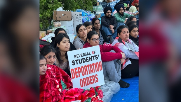 International students protest