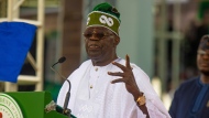 In this photo released by the Nigeria State House, Nigeria's new President Bola Ahmed Tinubu, speaks after taking an oath of office at a ceremony in Abuja, Nigeria, Monday May 29, 2023. (Sunday Aghaeze/Nigeria State House via AP)