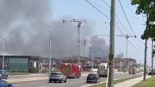 Oakville subdivision on fire