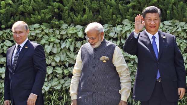 Putin, Modi, Jinping at 2016 BRICS Summit 