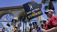 picket outside Paramount studios in Los Angeles